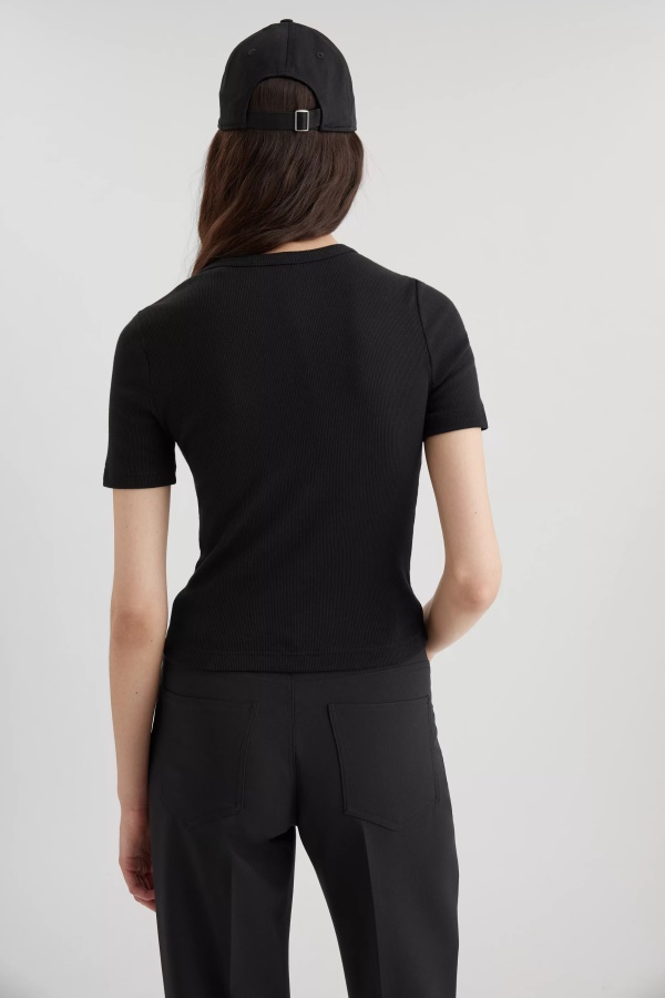 Axel Arigato Siyah Imza Ince Ribanalı Tişört