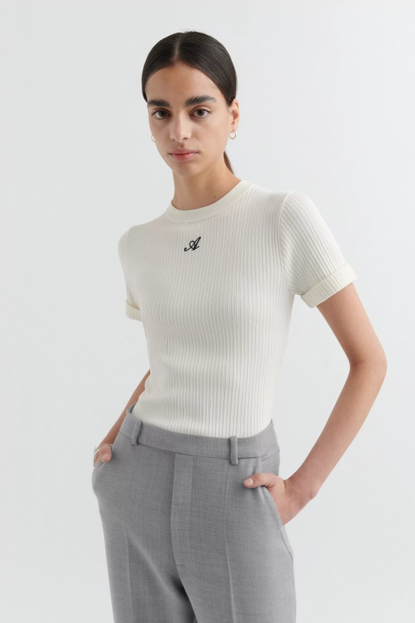 Axel Arigato Ekru Onur örgü T-shirt
