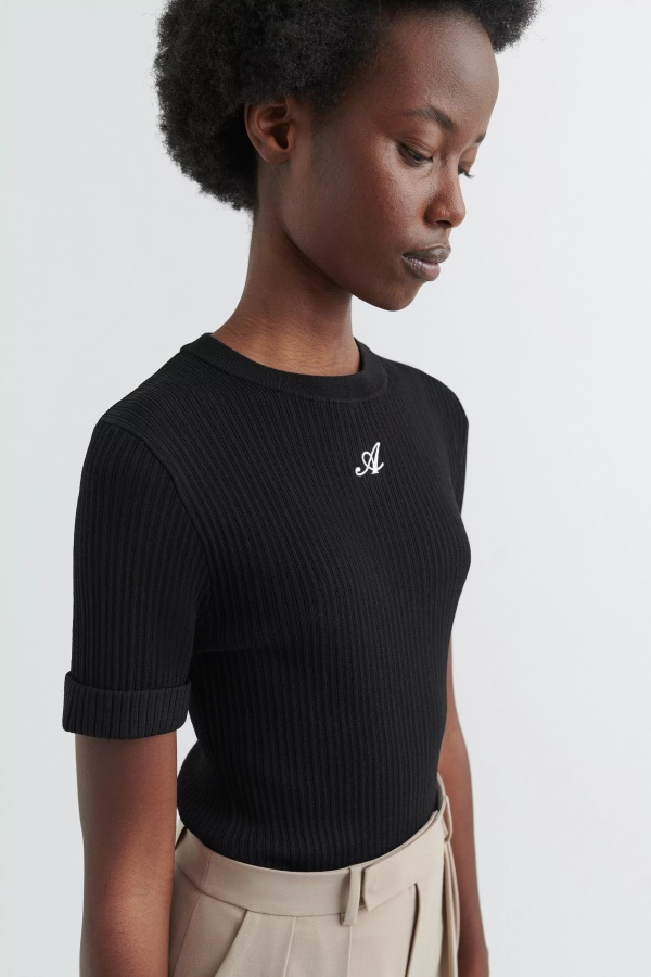 Onur örgü T-shirt Axel Arigato Siyah