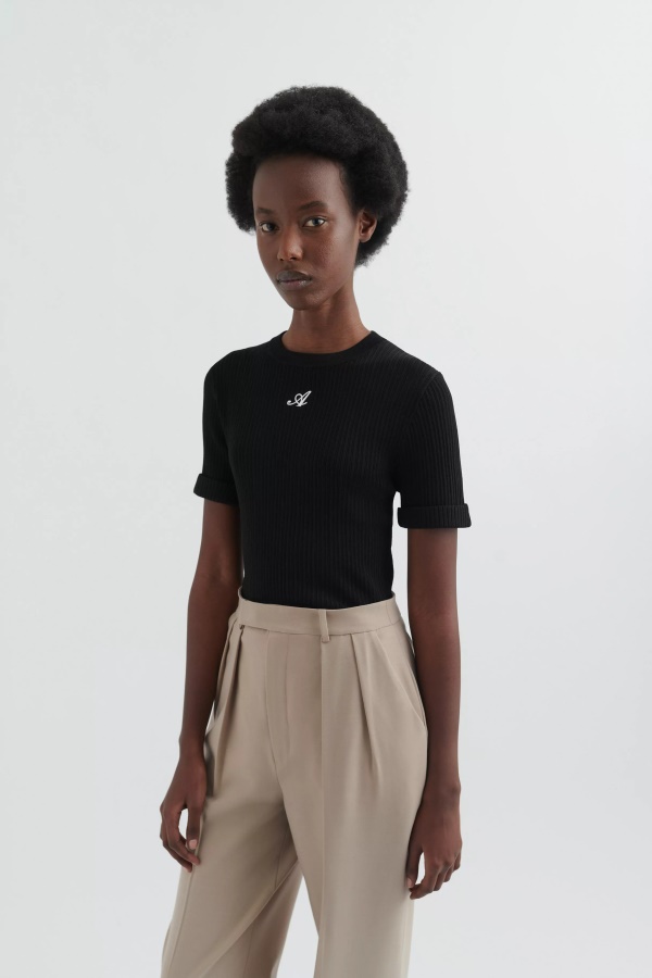 Onur örgü T-shirt Axel Arigato Siyah