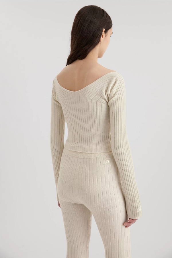 Imzalı Parlama Pantolon Ekru Axel Arigato